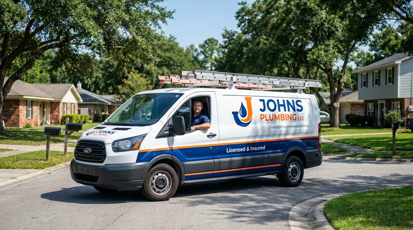 Johns Plumbing LLC service van in Laurys Station, PA
