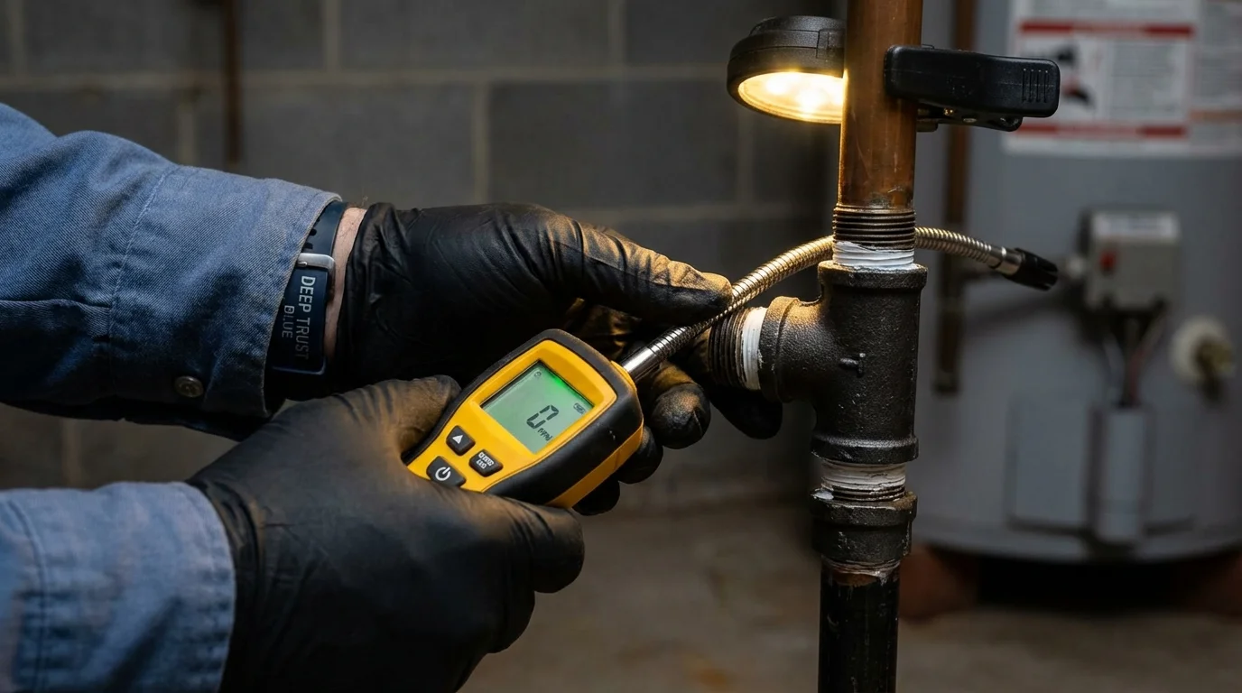 Gas leak detection with electronic sniffer by Johns Plumbing LLC in Laurys Station